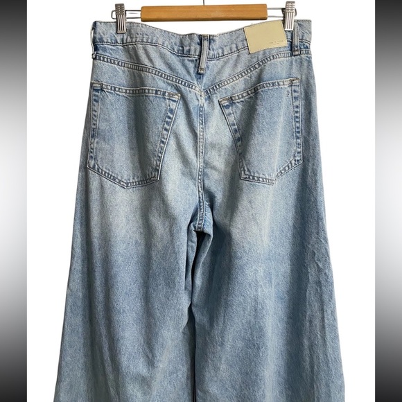 RAG & BONE Sophie Jean Mari High Rise Ultra Wide Leg Crop Ankle Cuff Sz 30 $268 - Picture 9 of 14